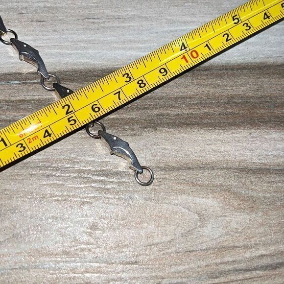 Vintage Solid 925 Sterling Dolphin Tennis Bracelet 7.5” - Picture 8 of 8